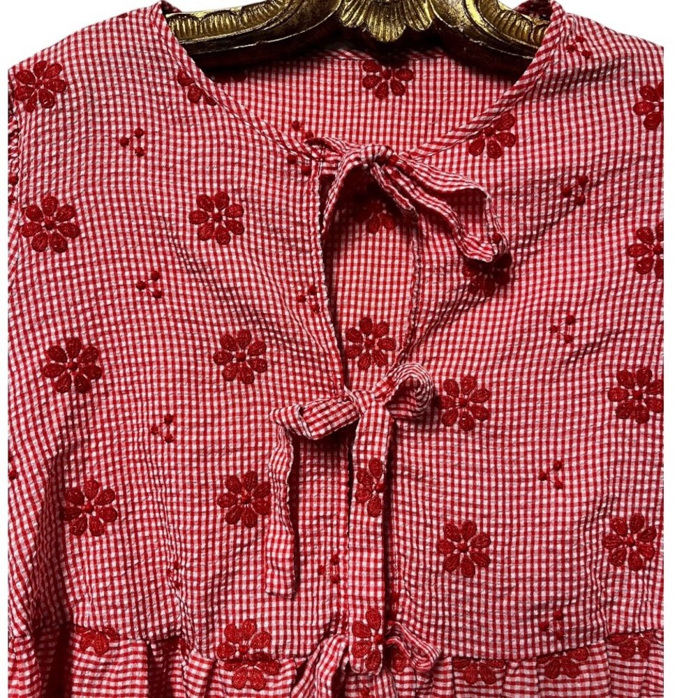 BOHO GIRL 💋💋 Red Cropped Shirt | Women’s Extra Large - Picture 3 of 8